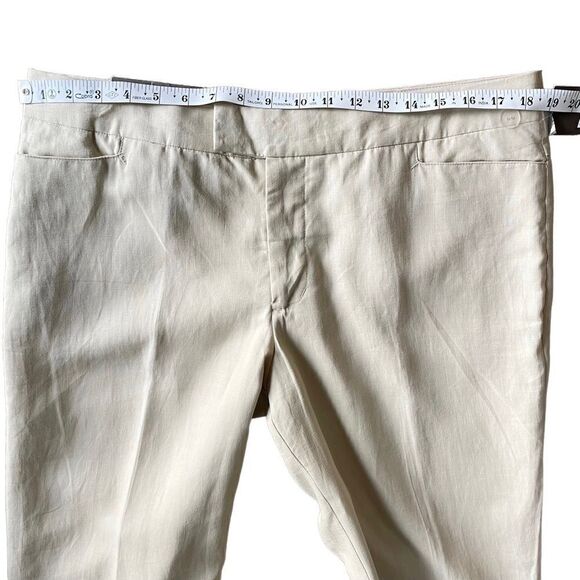 Merona Lined Linen Tan Straight Leg Trouser Pants NWT Women’s Size 12 - Picture 13 of 14